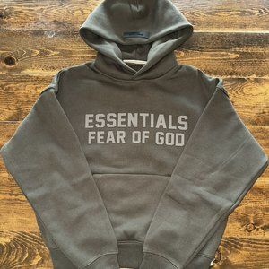 Kids Essentials Fear of God Off Black Hoodie Size 8 Boys New w Tags Sold out